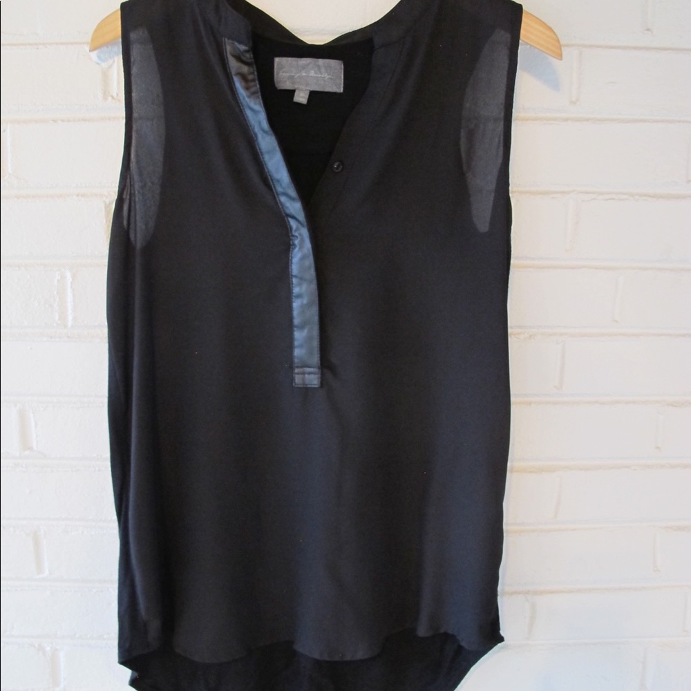 Anthropologie black shear tank top sz XS D3